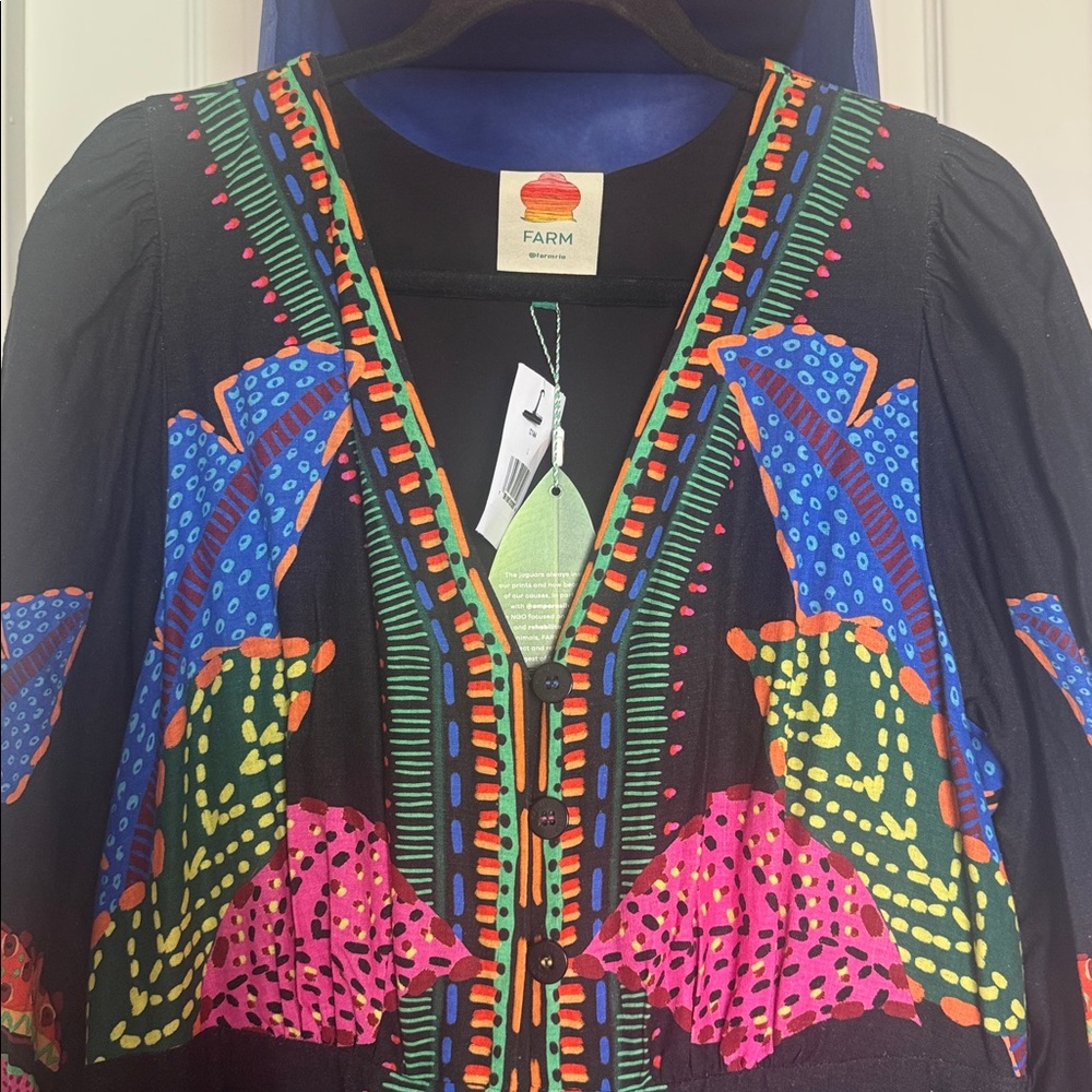 FARM Rio Multicolor Embroidered Dress